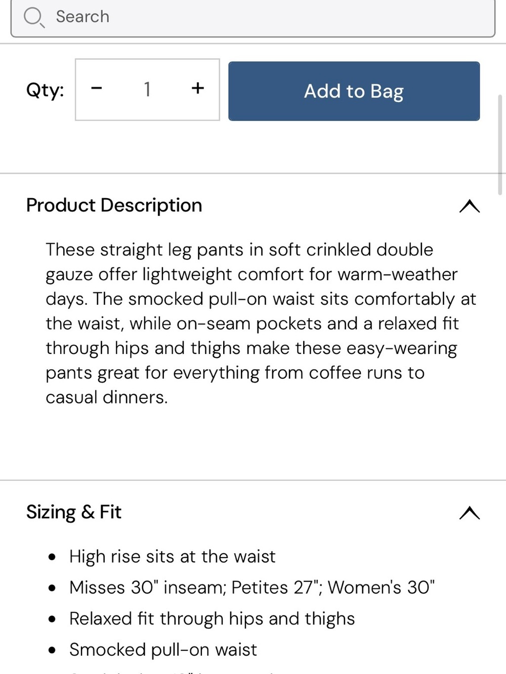 ☀️ 2/$20 Coldwater Creek light as air gauze pull-on pants - Picture 4 of 9